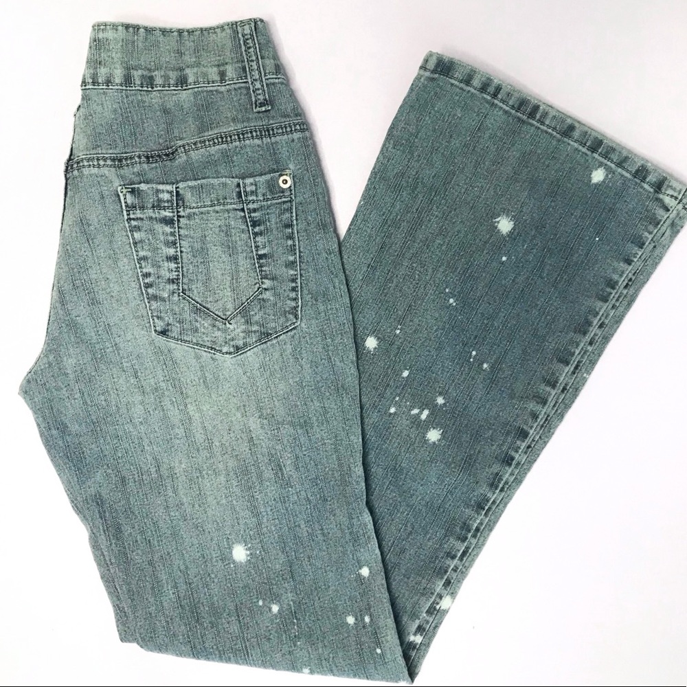 Vintage Rave R4R Distressed Bleached Flare Jeans